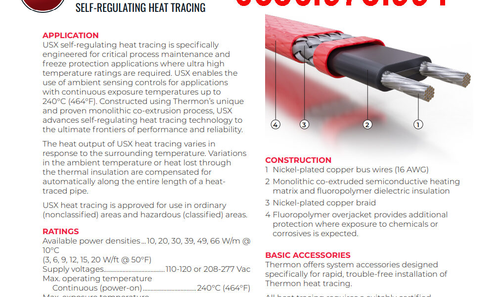 dây gia nhiệt Thermon, HTsx 20-2, Ksx 15-2, Bsx 10-2 , Self Regulating Heating Cable, Electric heat tracing