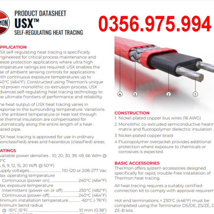 dây gia nhiệt Thermon, HTsx 20-2, Ksx 15-2, Bsx 10-2 , Self Regulating Heating Cable, Electric heat tracing
